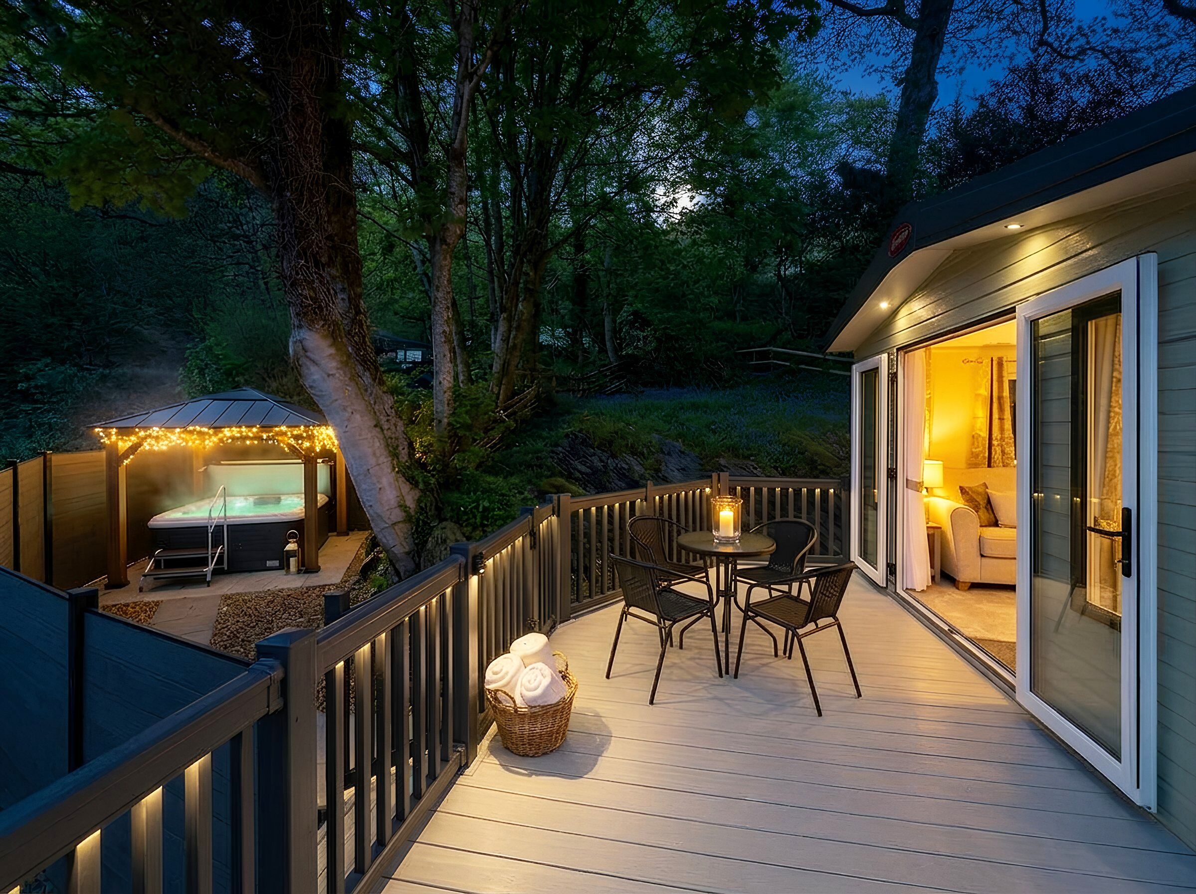 Bañera de hidromasaje privada