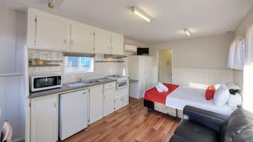 Estúdio standard, 1 cama de casal | Cozinha privada | Geladeira, micro-ondas, cooktop, cafeteira/chaleira