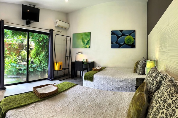 Premium bedding, down comforters, in-room safe, desk