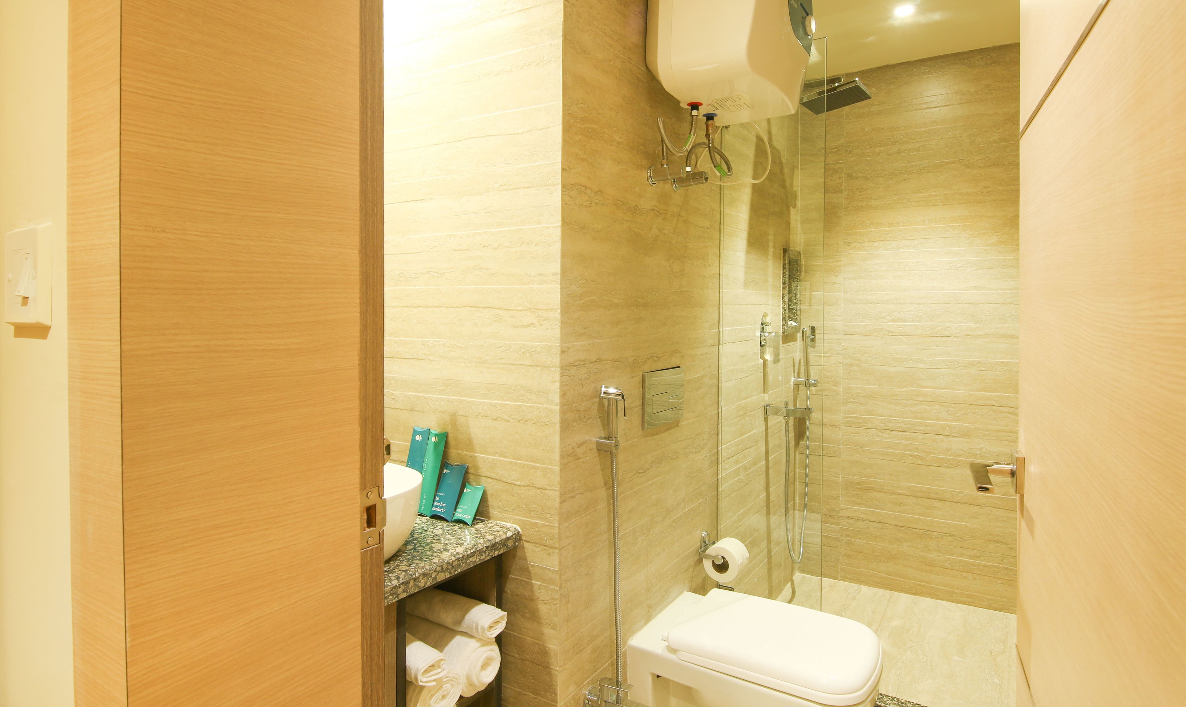 standard room | bathroom | shower, free toiletries, towels, soap