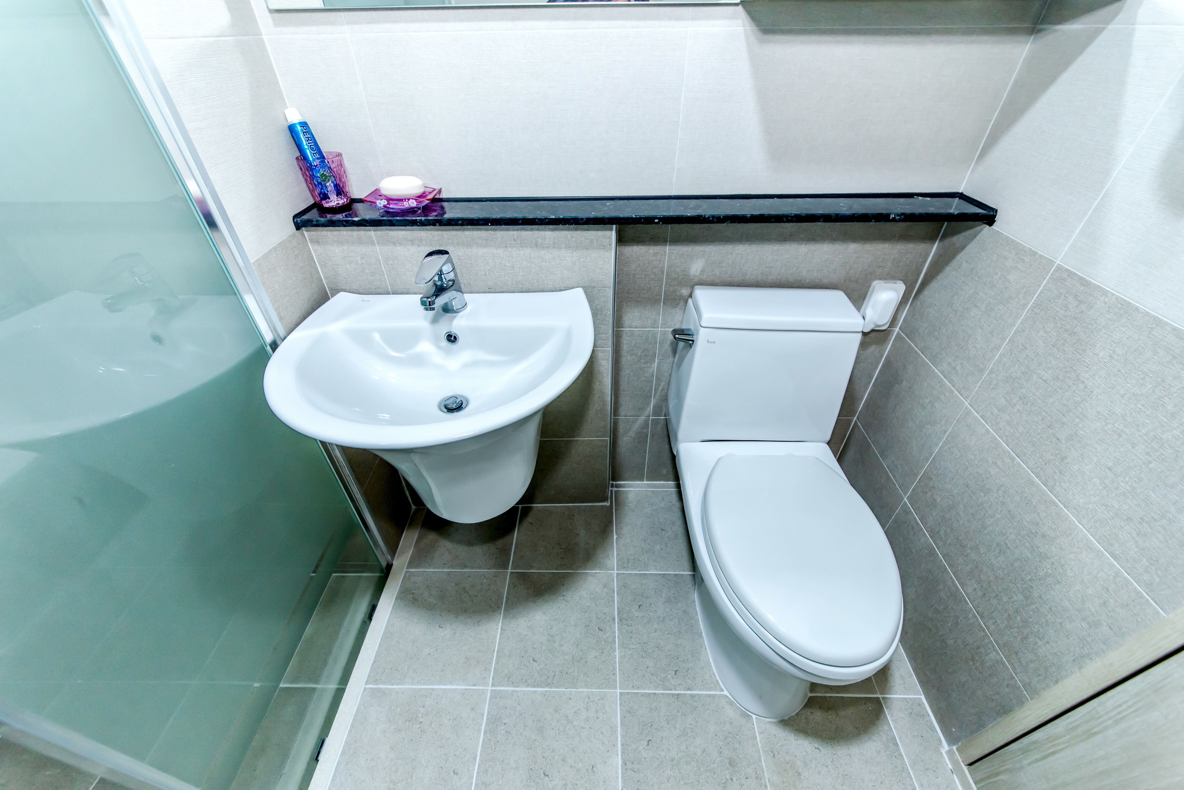 shower, free toiletries, hair dryer, slippers