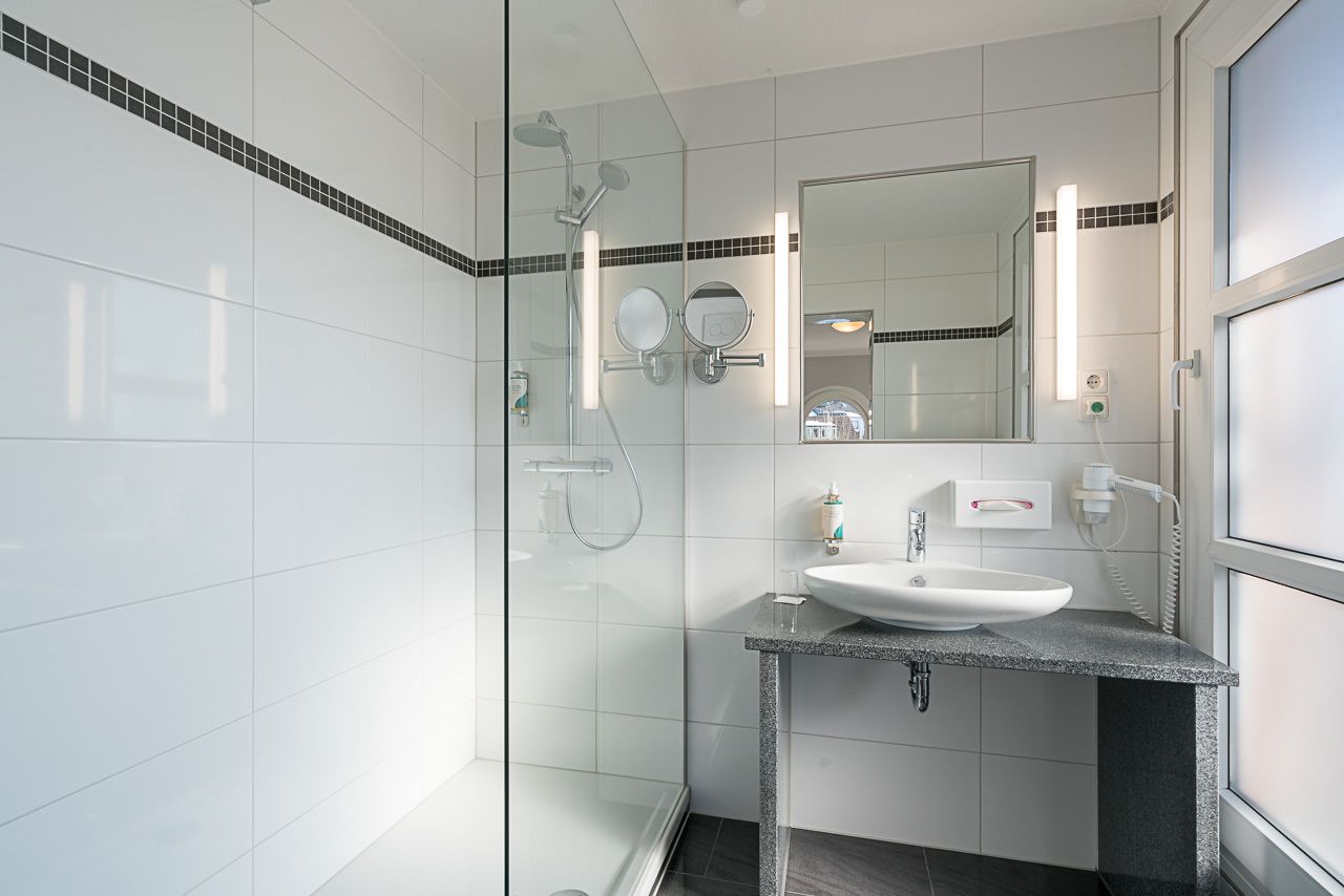 free toiletries, hair dryer, towels