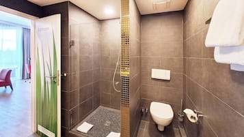 Standard Room, 2 Queen Beds (Standalone Shower) | Bathroom | Shower, free toiletries, hair dryer, towels