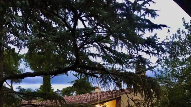 A house with a tiled roof, surrounded by trees and a garden. - The colors of Chianti  (Mercatale In Val di Pesa)