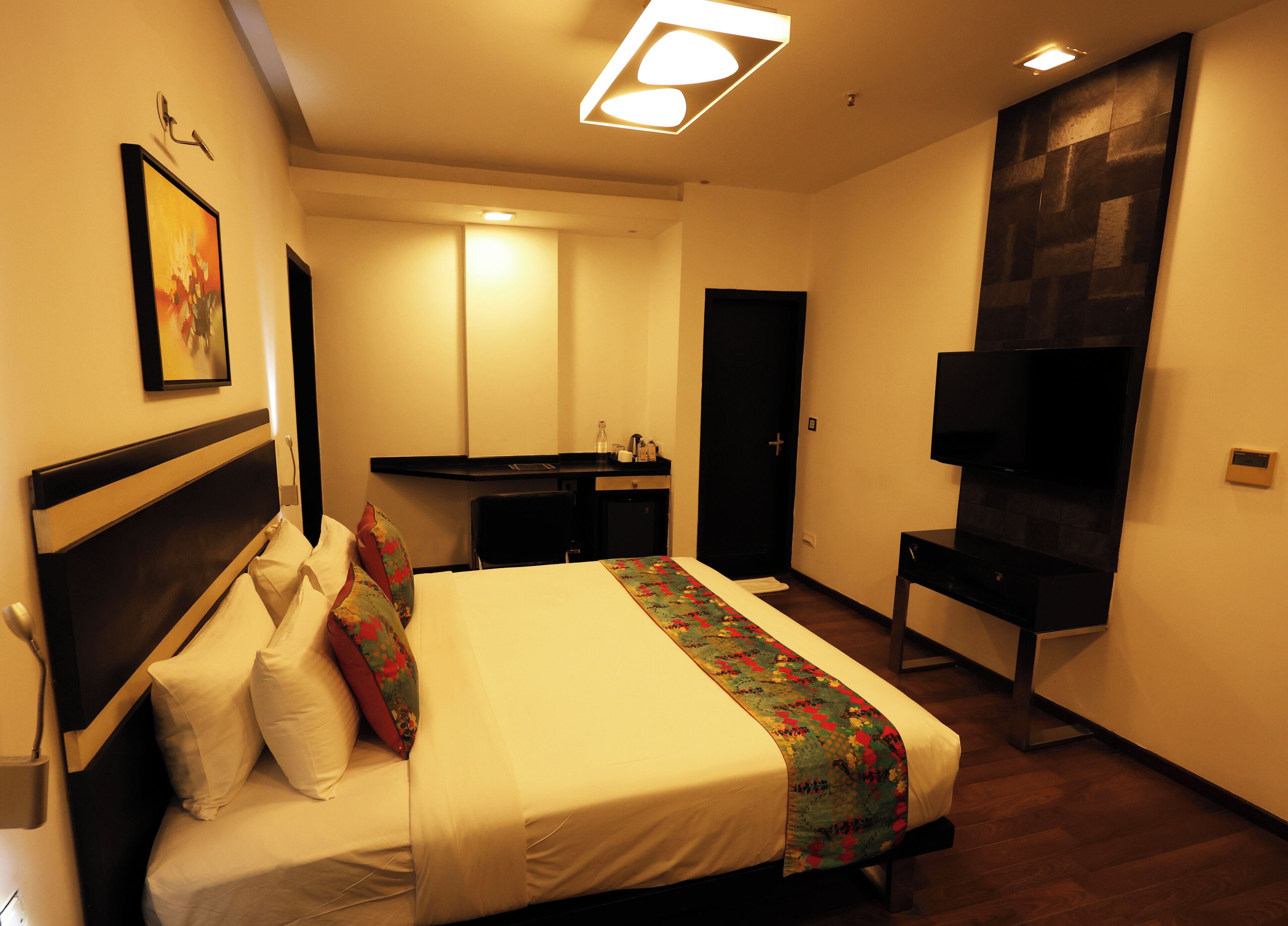 Comfort Double Room | Premium bedding, in-room safe, desk, laptop workspace