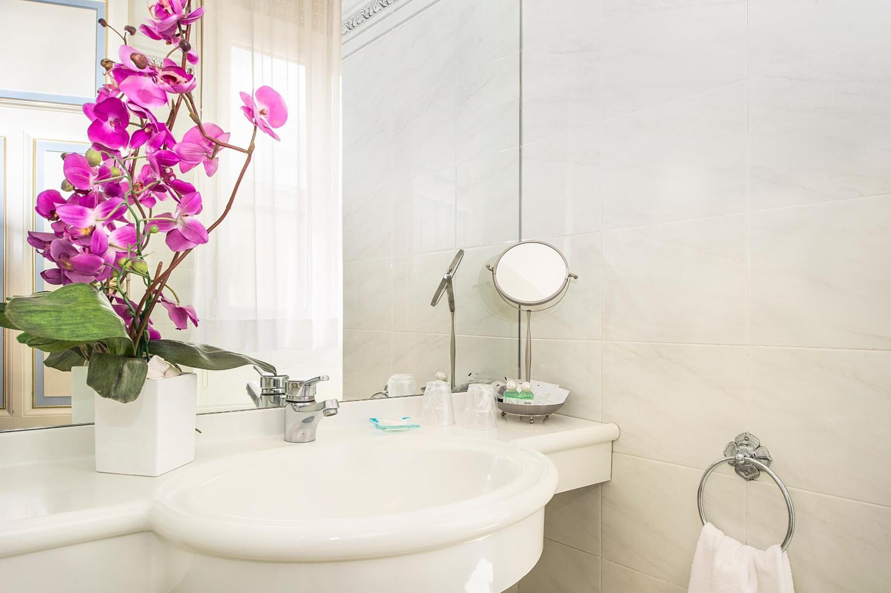 free toiletries, hair dryer, bidet, towels