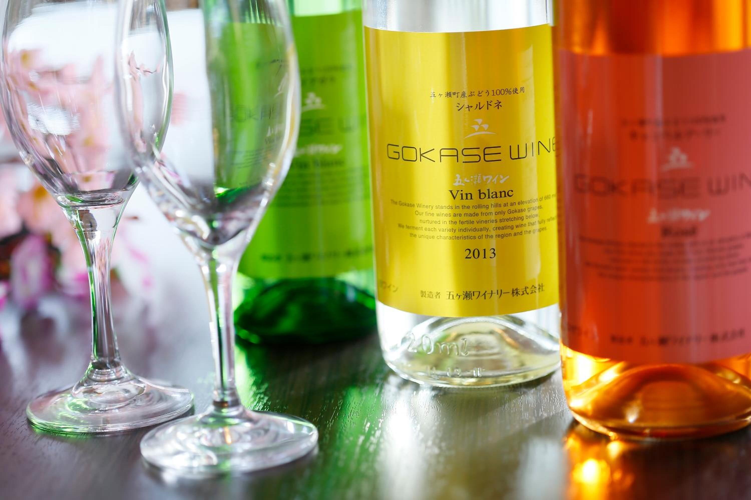 A bottle of Gokase Wine with a label indicating it is a 2013 vintage.