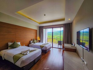 Deluxe Mountain Twin Beds (No Bathtub) | Literie de qualité supérieure, minibar, coffres-forts dans les chambres