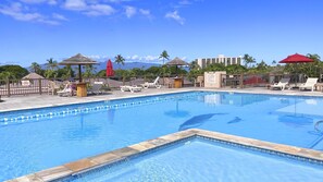 Outdoor pool, a heated pool