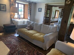 Una televisión, una chimenea, una mesa de tenis de mesa