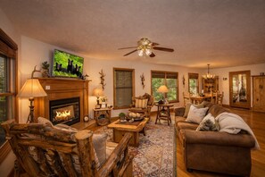 TV, fireplace, DVD player