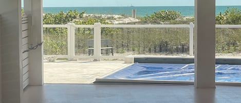 View from the Living Room of the Gulf of Mexico & white sands of Madeira Beach.