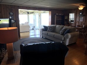 TV, fireplace, video games, DVD player