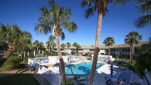 A pool area with lounge chairs and palm trees. - Kingston Arms Paradise!
 Saint  Armands Circle & Lido Beach!  Fully Equipped! (Sarasota)