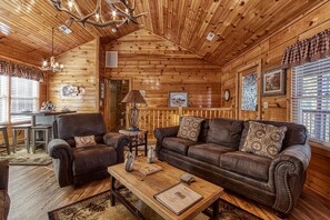 Smart TV, fireplace, video games, DVD player