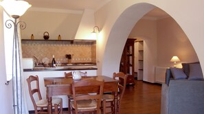 Family Apartment, 1 Bedroom, Garden Area | Private kitchen | Full-size fridge, oven, stovetop, dishwasher - Villanova Apartments - Nature & Wellness (Levanto)