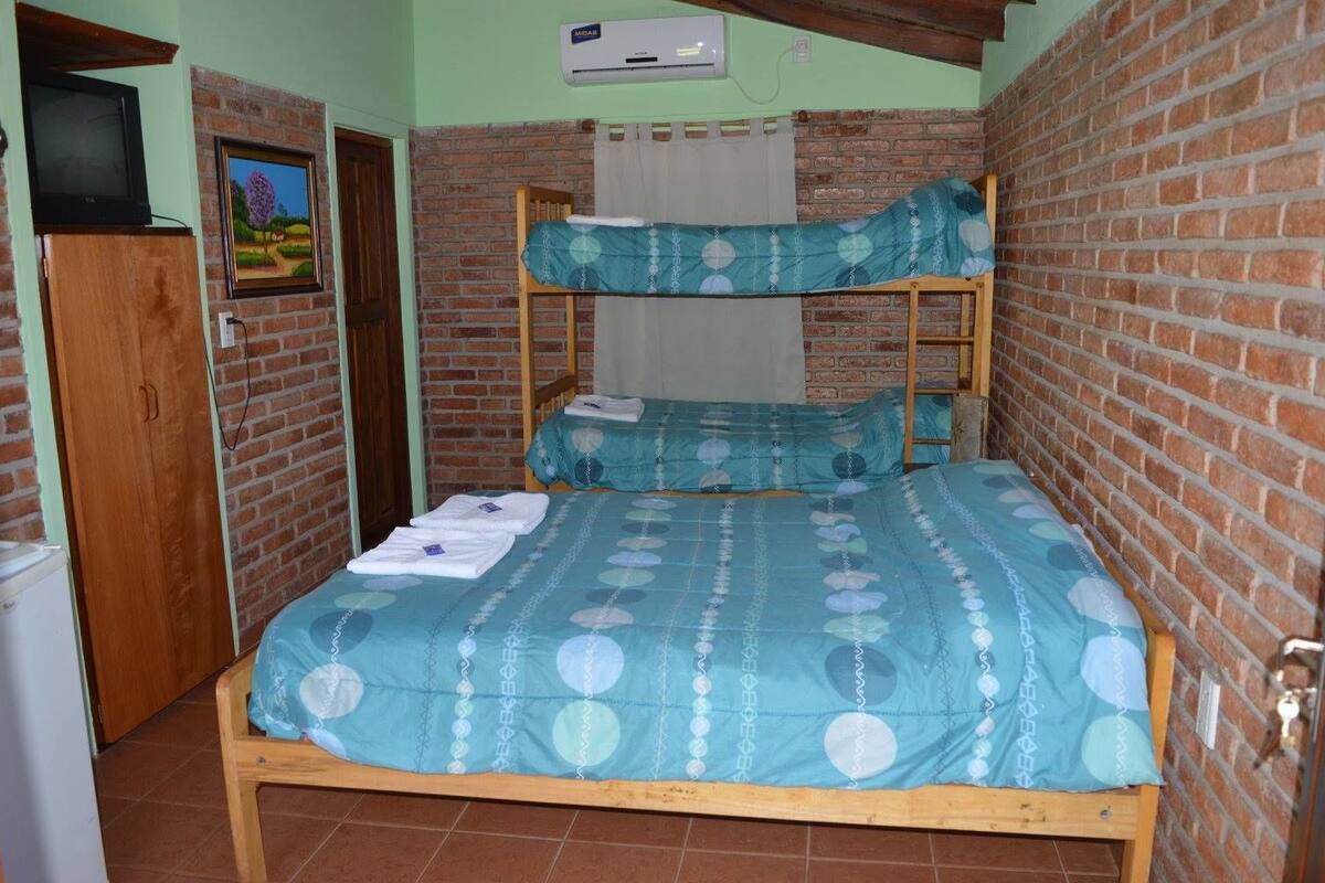 Basic Quadruple Room, Garden View (1 Double and 1 Bunk Bed ) | Free WiFi