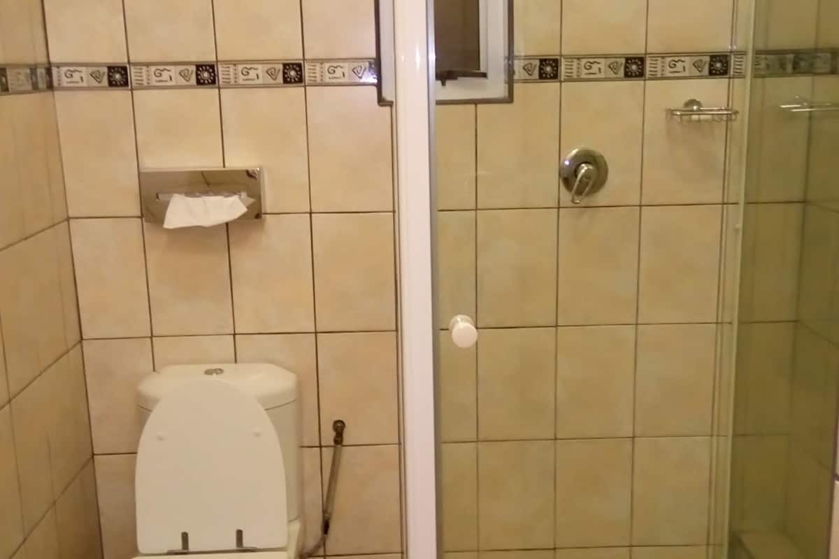 shower, free toiletries, towels