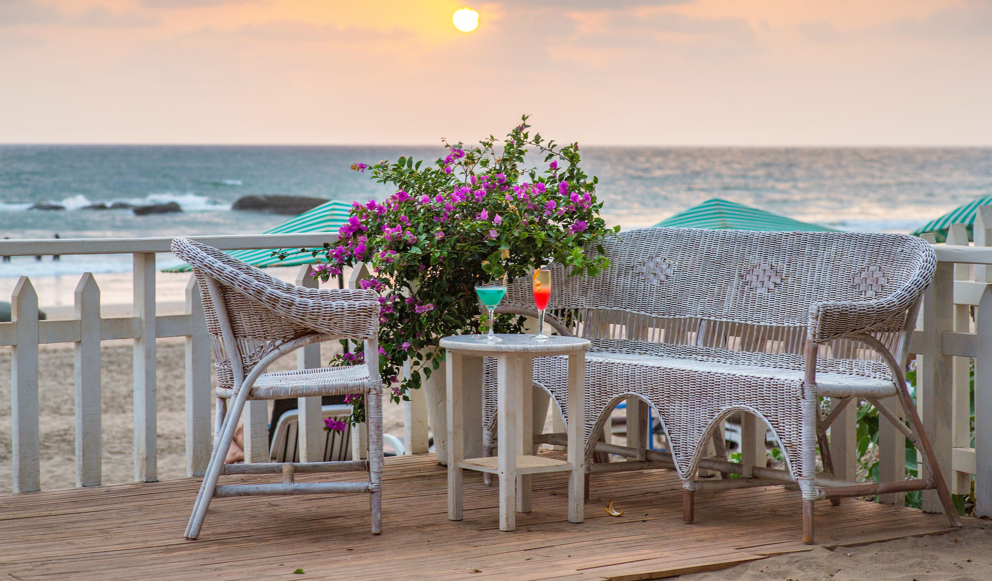 on the beach, beach bar