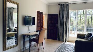 Deluxe Double Room, 1 Queen Bed, Garden View, Garden Area | 1 bedroom, premium bedding, free WiFi, bed sheets