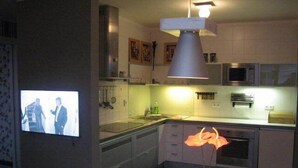 Fridge, stovetop, electric kettle, cookware/dishes/utensils - Apartment Šejko (Cesky Krumlov)