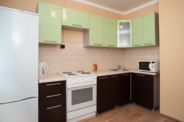 Apartment | Eigene Küche | Kühlschrank, Mikrowelle, Herdplatte, Wasserkocher
