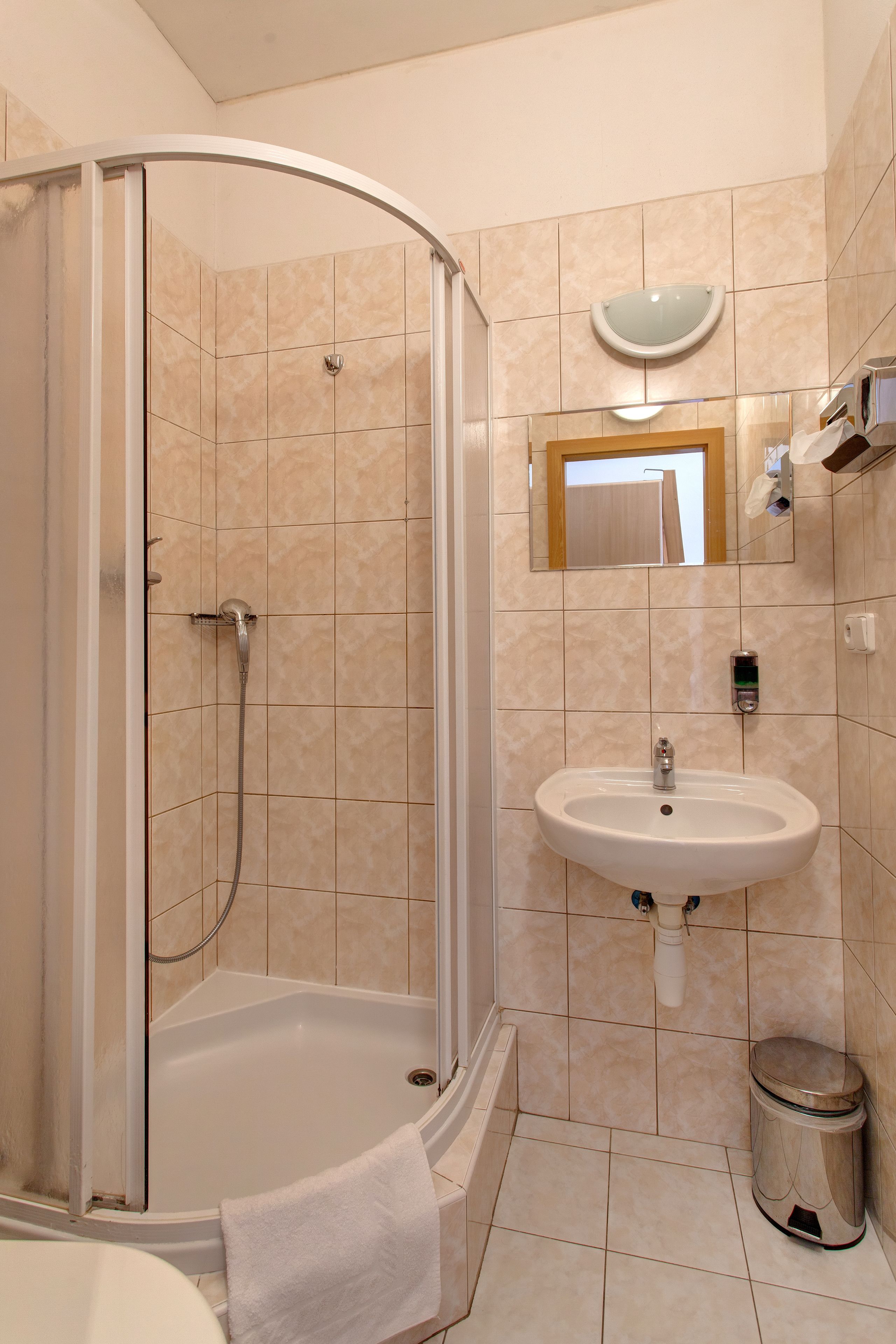 free toiletries, hair dryer, towels