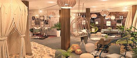 Siddeområde i lobbyen