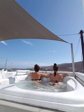 Luxury Suite, Jetted Tub, Sea View | Beach/ocean view - Amo Suites & Spa (Folegandros)