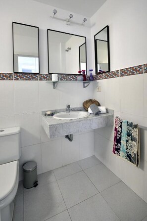 Ducha, secador de pelo y toallas