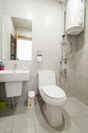 Basic Double Room | Bathroom | Shower, free toiletries, hair dryer, towels