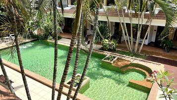 Grand Deluxe Room with Private Terrace | Pool | Outdoor pool, pool loungers