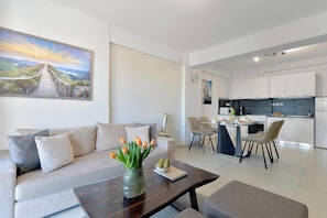 Apartment, 2 Bedrooms | Living room | 40-inch flat-screen TV with satellite channels, TV, Netflix - Alekos Apartments 1 (Athens)