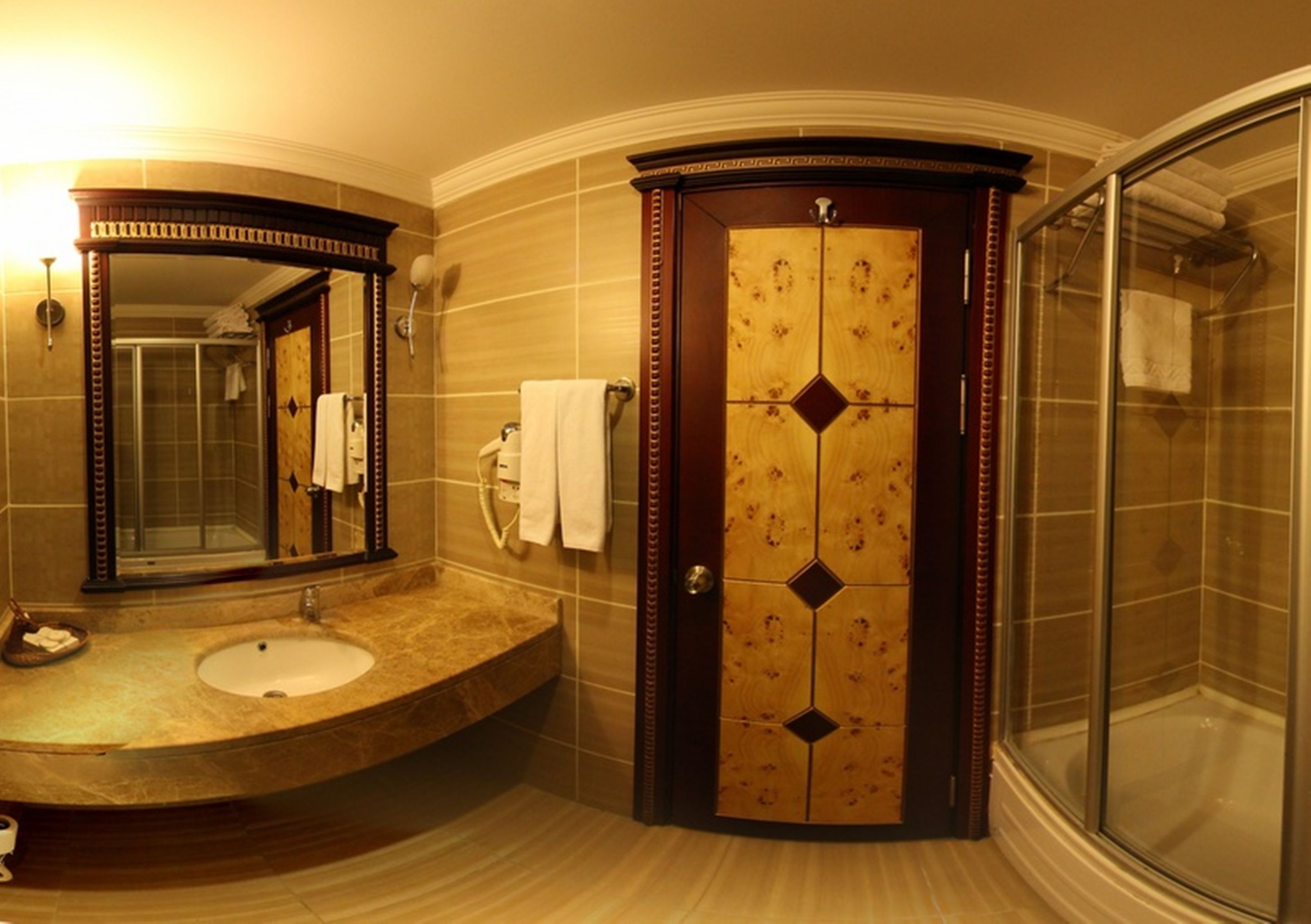 free toiletries, hair dryer, towels