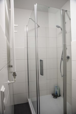 Regadera, amenidades de baño gratuitas, secadora de cabello, toallas