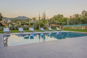 Outdoor pool, open 8:00 AM to 8:00 PM, pool loungers