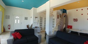 Villa, 6 Bedrooms | Living room | Flat-screen TV, fireplace, DVD player - Piccolo Paradiso Villas (Rhodes)