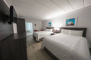 Blackout curtains, free WiFi, bed sheets