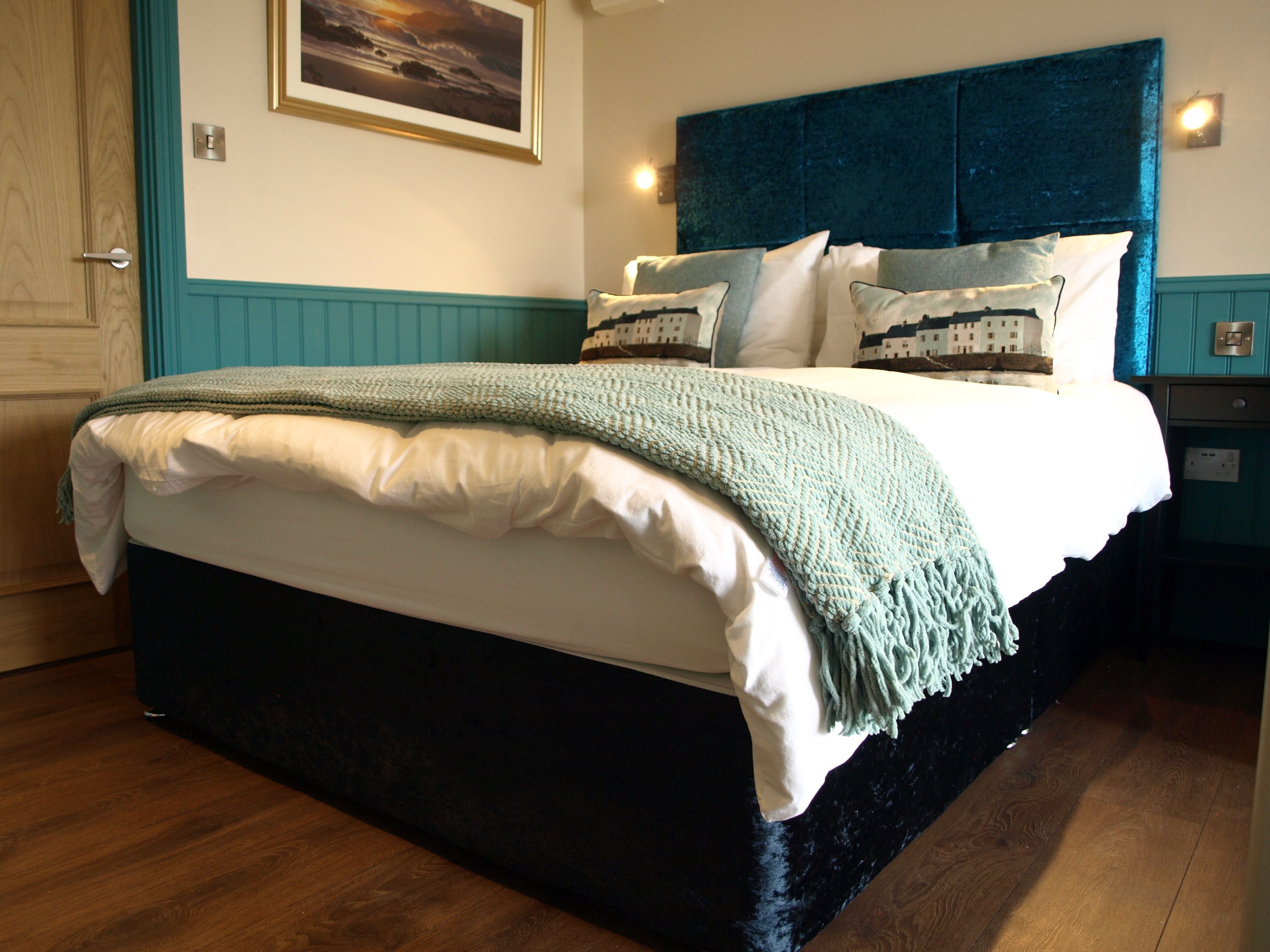 Estudio de lujo, 1 cama King size, vista al mar (Blue) | Ropa de cama de alta calidad y decoración personalizada 