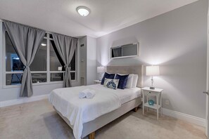 Individually decorated, individually furnished, desk, laptop workspace - Pelicanstay at Square One Mall (Mississauga)