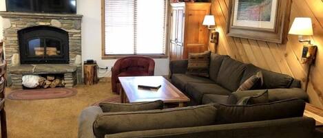 TV, fireplace, DVD player, ping pong