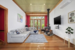 Smart TV, fireplace, DVD player, toys