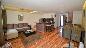 Deluxe Duplex, 2 Bedrooms, Sea View | Living area | Flat-screen TV - J&P Apartments Kotor (Kotor)