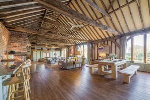 Ground floor: Open plan dining area with kitchen and seating area