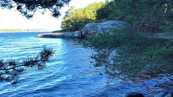 On the beach, kayaking, fishing