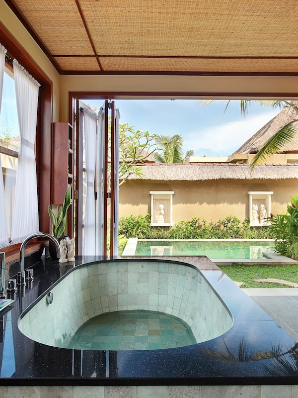 One Bedroom Deluxe Pool Villa (with Free Benefits) | Bathroom | Separate tub and shower, rainfall showerhead, eco-friendly toiletries