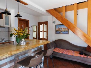 Deluxe Duplex, 1 Bedroom, Beachfront | Living area | Flat-screen TV - Apartments Villa Serventi (Tivat)