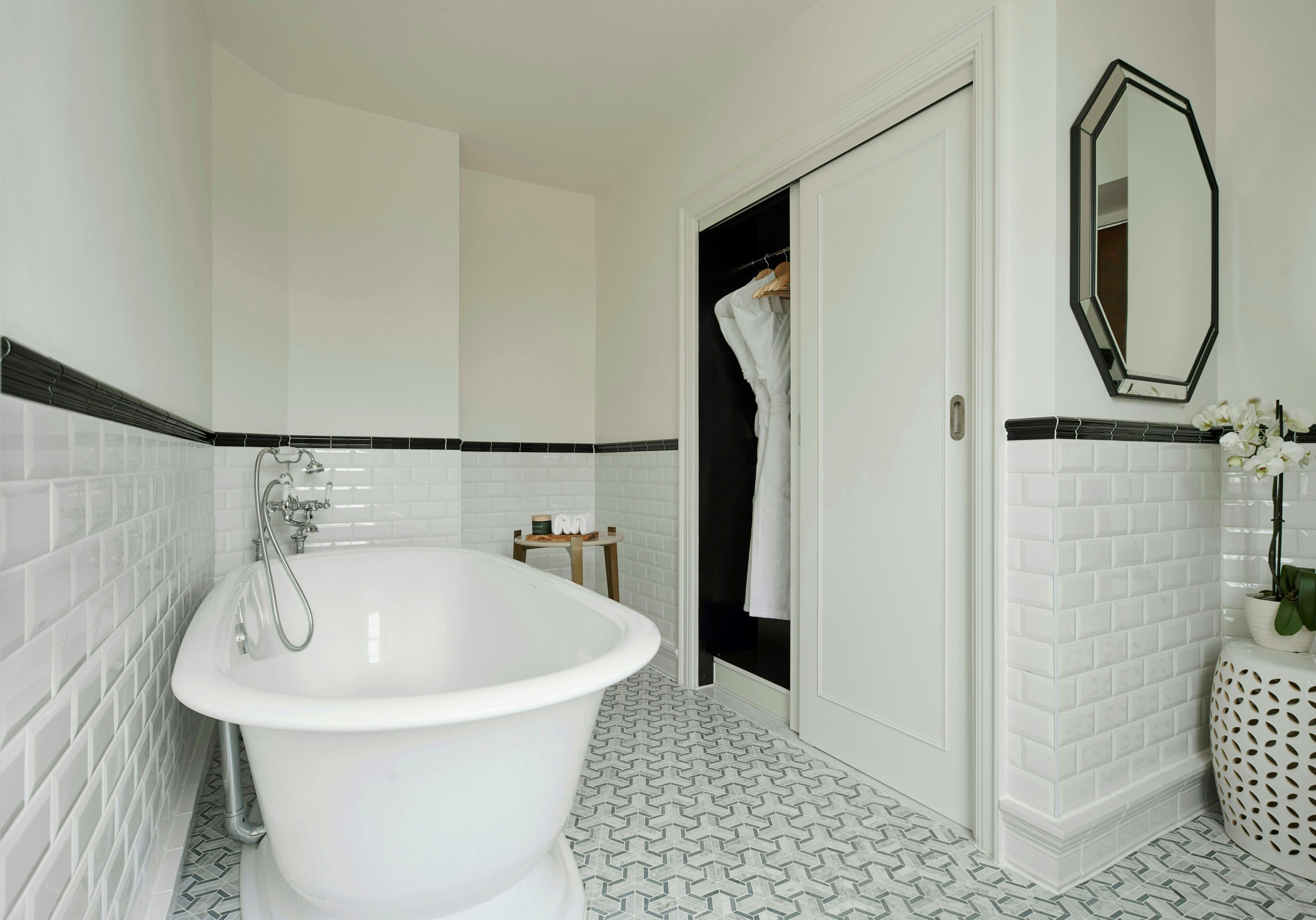 the wedgewood suite | bathroom | designer toiletries, hair dryer, bathrobes, slippers