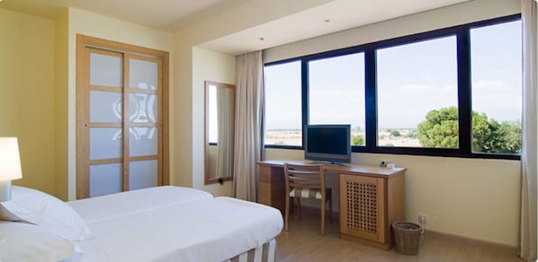 Een minibar, een bureau, geluiddichte muren, extra bedden (toeslag)