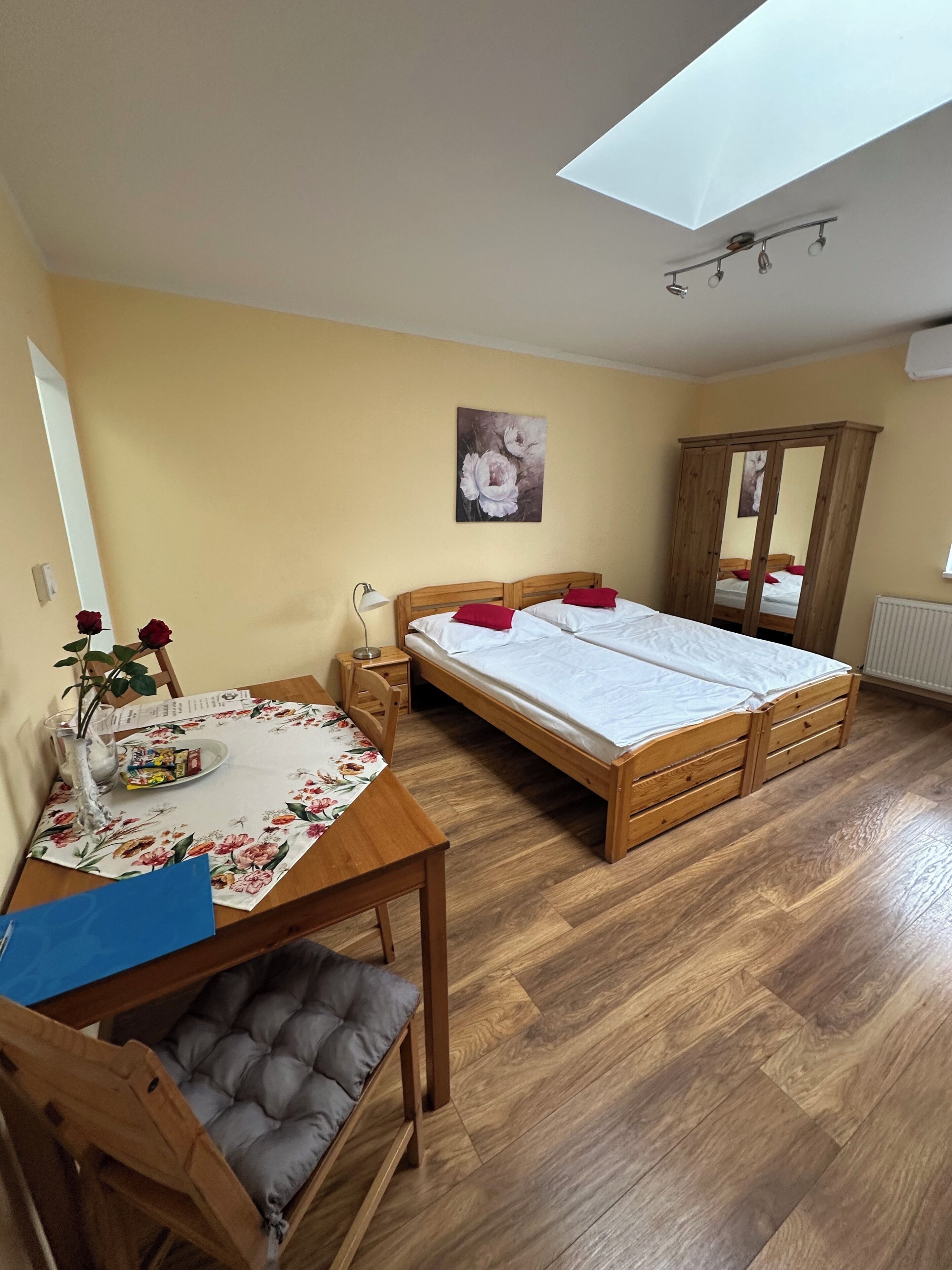 Minibar, tabla de planchar con plancha, wifi gratis y ropa de cama 